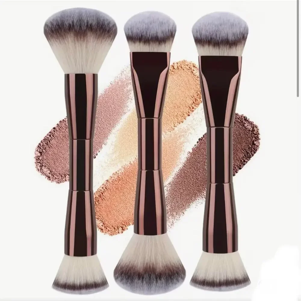 Dual End Makeup Brush Set Trio, New, for Liquids Creams & Powders